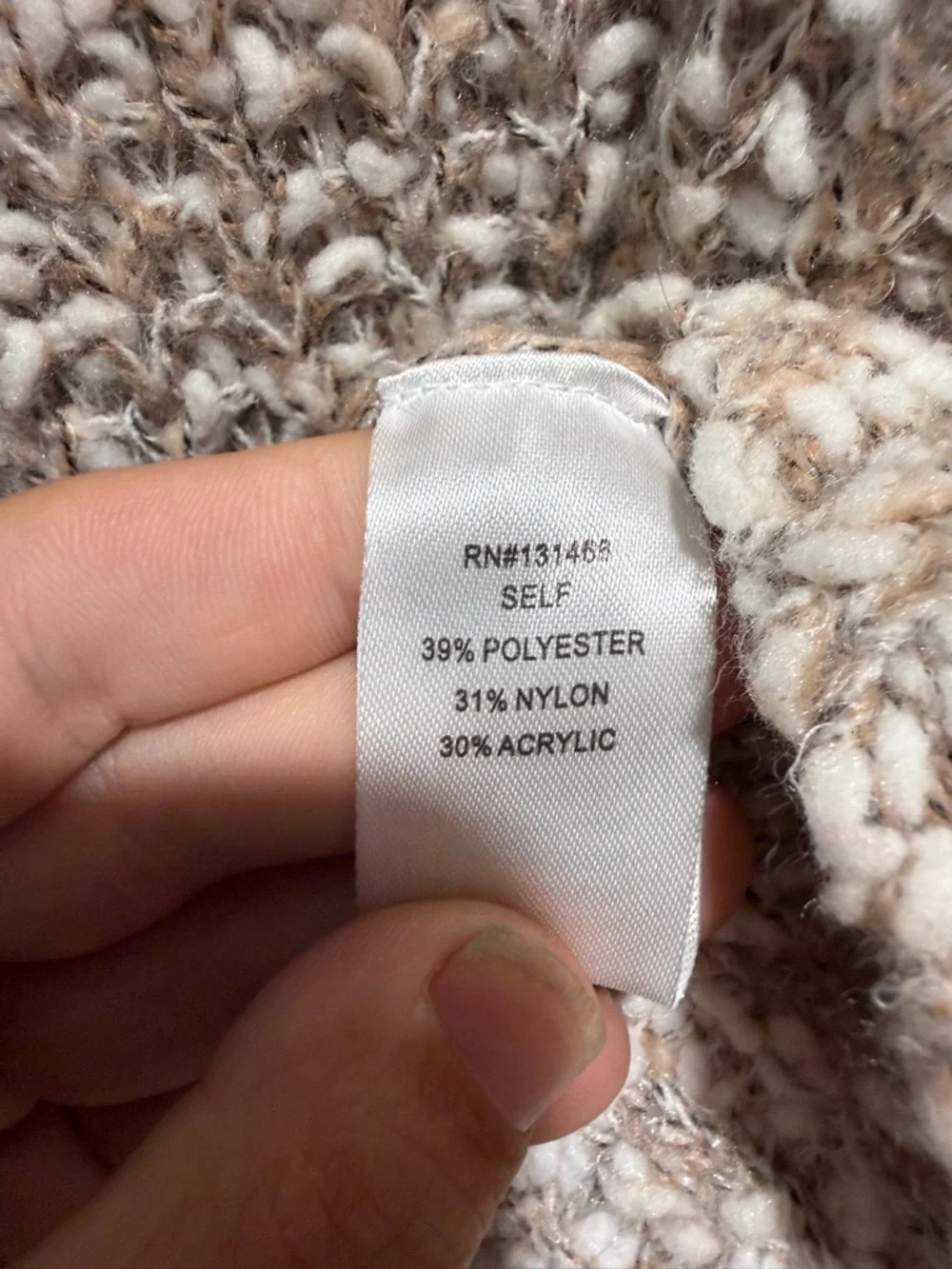 Fate Stitch Fix Cozy Two-Tone Textured Clairina Beige Knit Sweater Size XL NWT